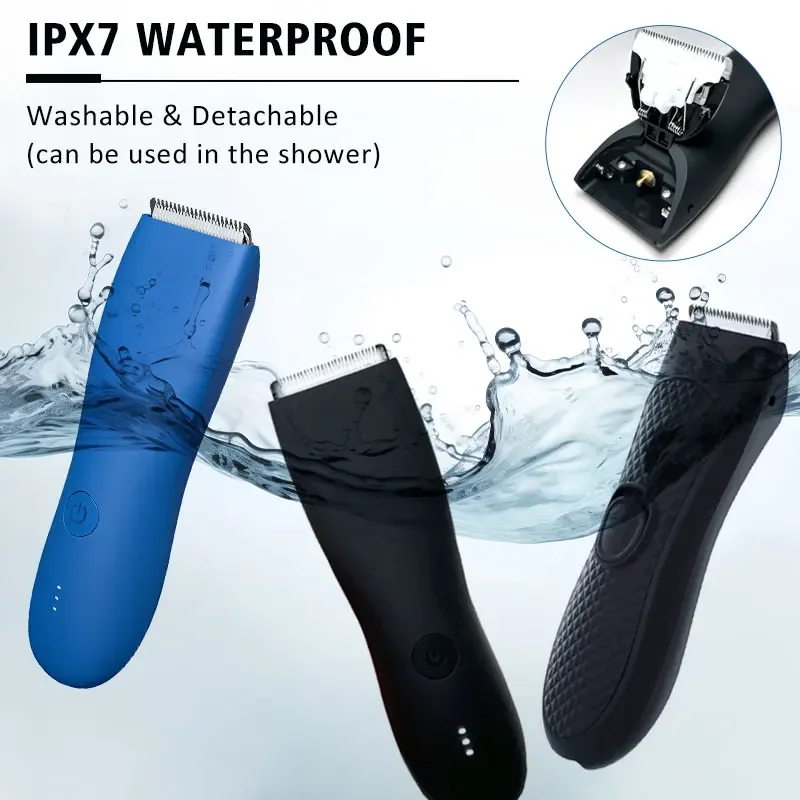 Men's Electric Groin Hair Trimmer Pubic Hair Trimmer Body Grooming Clipper for Men Bikini Epilator Rechargeable Shaver Razor 4