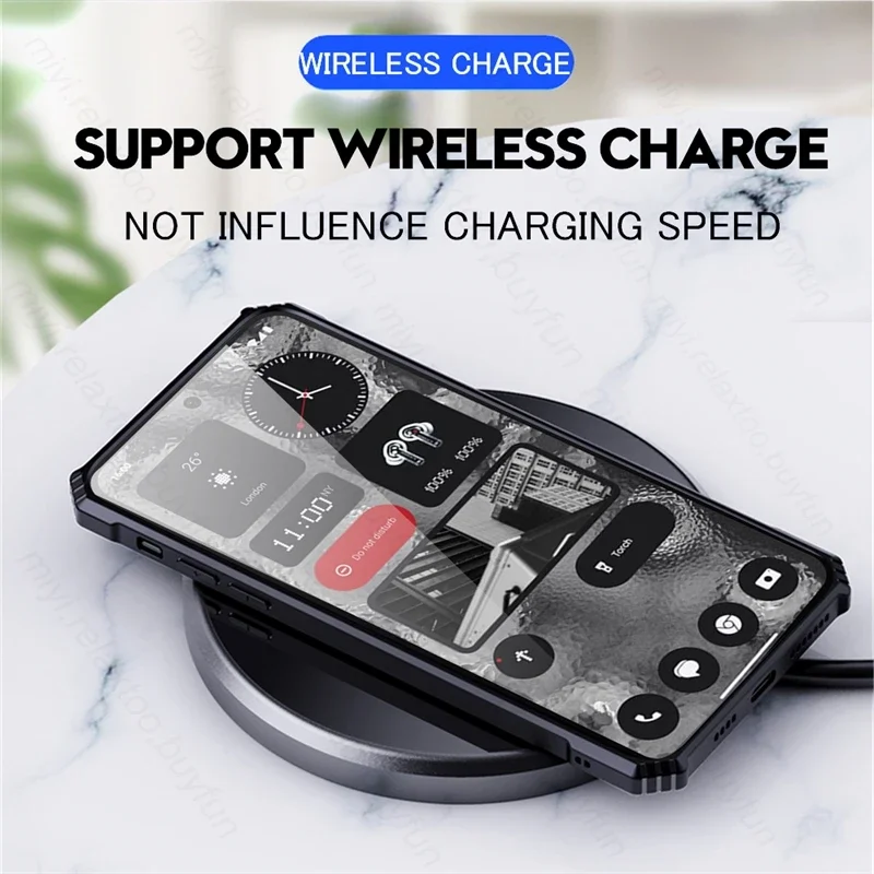 아무것도 전화를 위한 투명 아크릴 헤비 듀티 충격 방지 코크(2) 5G 케이스 Nothingphone(2) 5G TPU 소프트 프레임 보호 Fundas