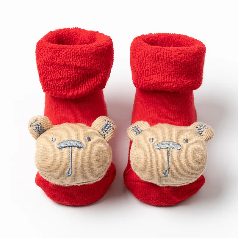 Newborn Toddler Baby Boys Girls Christmas Girls Non-slip Print Cotton Toddler Santa Claus Snowman Decor