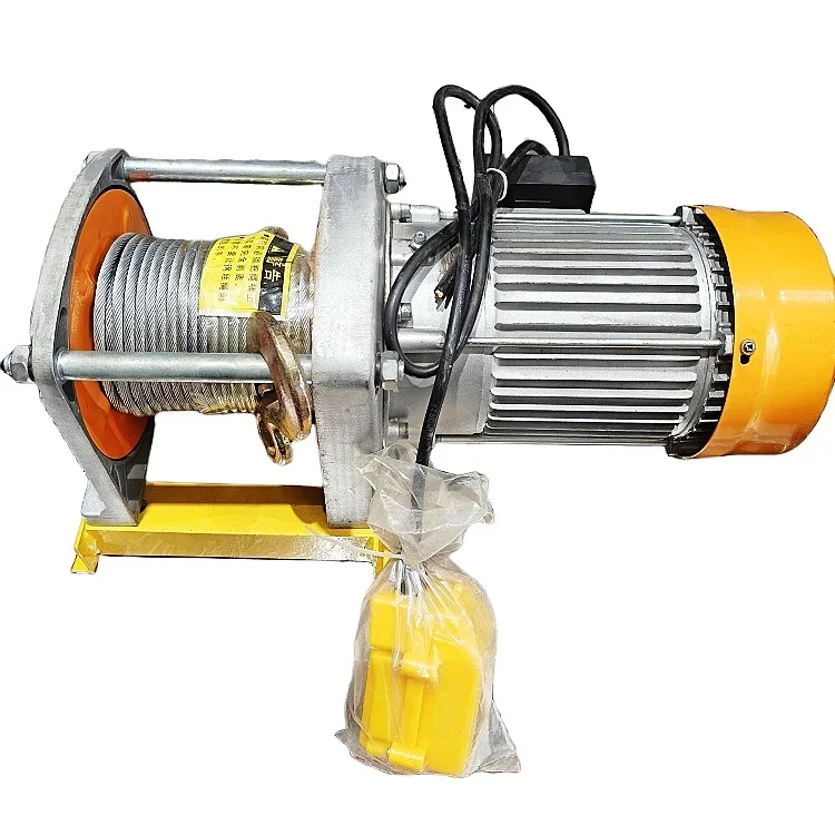 Aluminum Shell Wire Rope Electric Mini Winch 1 Ton Hoist 220v Small Hoist
