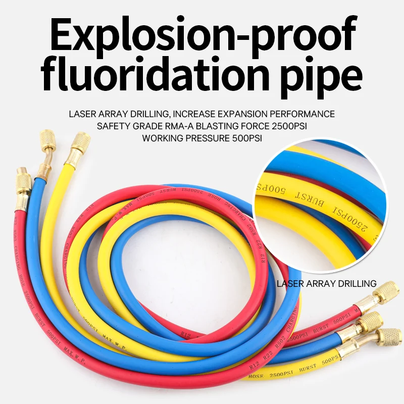 Juego de Herramientas de fluoración de refrigerante para coche, manómetro de freón, válvula de doble calibre, aire acondicionado, R134a