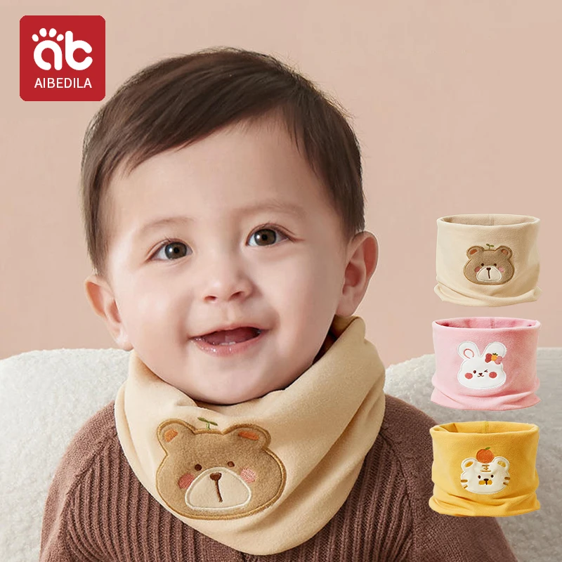 AIBEDILA Cotton Baby Scarf Autumn Spring Children Scarf Boy Girl Kids Child Neck O Ring Scarves Collar Warm Neckerchief baby scarf cotton scarf