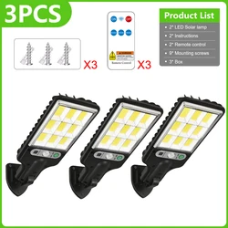 3 - Piece Super Bright Solar Wall Lights - Outdoor Waterproof Motion Sensor Lamps for Garden and Seasonal Decoration (3PCS)