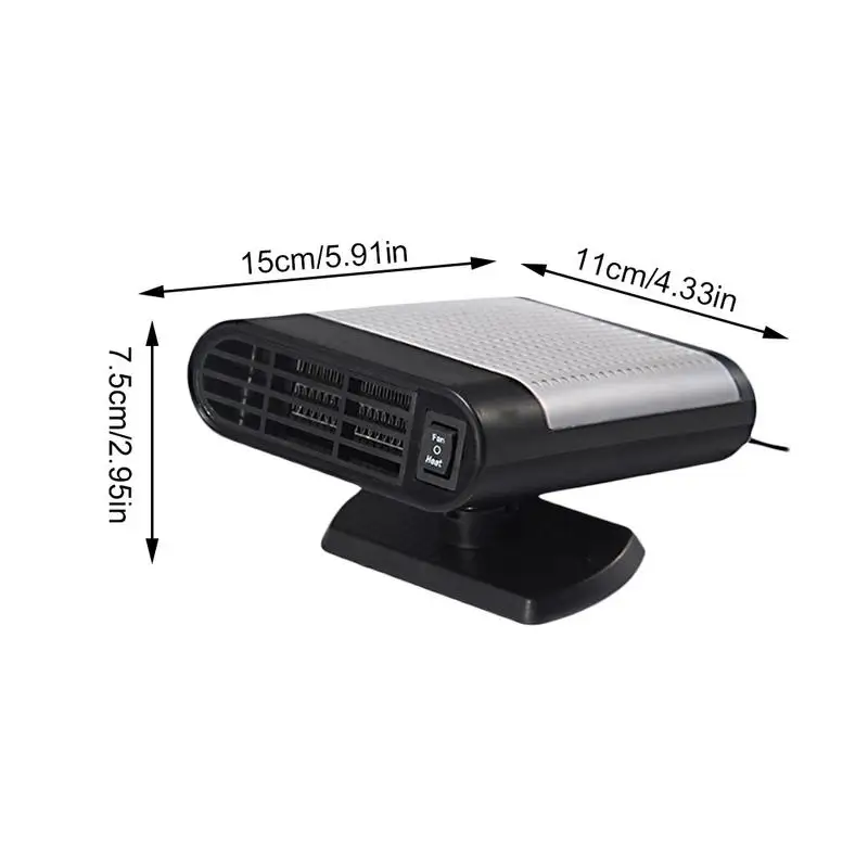 12v Car Heater Portable Battery Powered 2 In 1 Car Heaters 360 Rotatable  Windscreen Defogger Defroster For Car SUVs Trucks - AliExpress