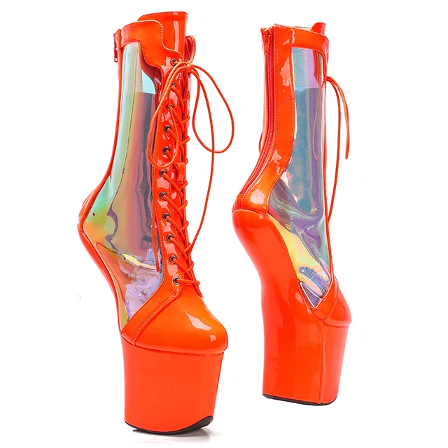 Leecabe Green Platform Ankle Boots Sexy 