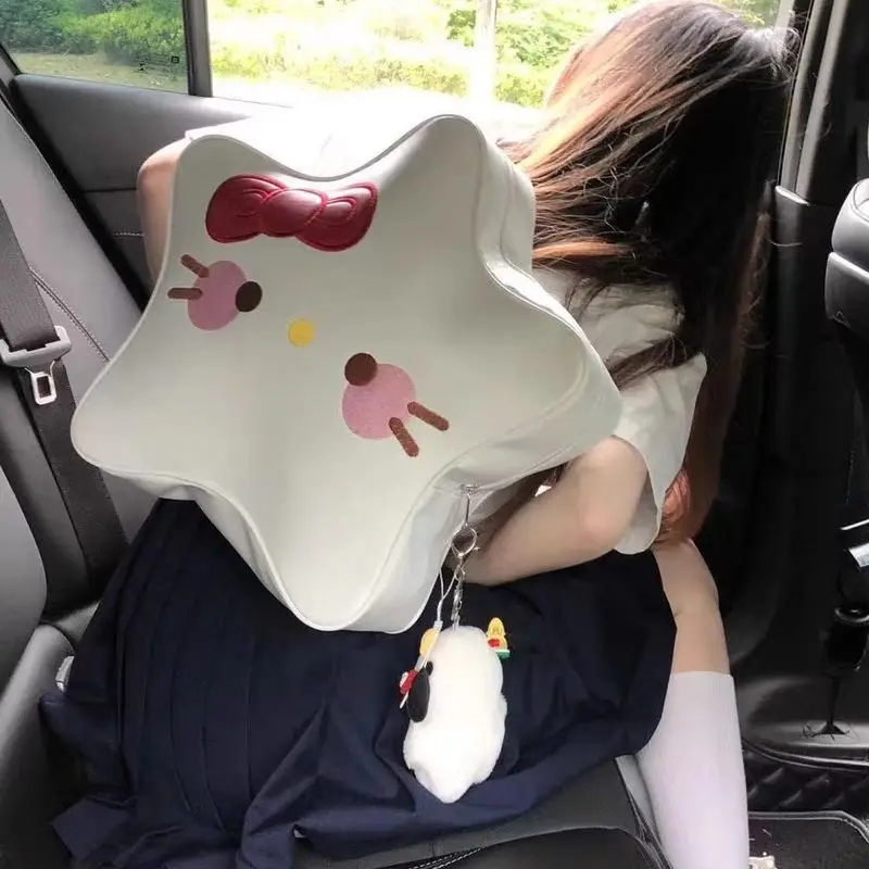 

2023 Sanrio Y2K Hello Kitty Рюкзак Kawaii Melody Pom пурпурный рюкзак Звезда сумка модная ПУ школьная сумка день рождения для девочки