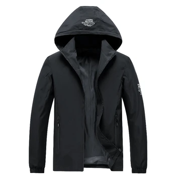 2025 خريف جديد بلون سترة رجال الأعمال معطف رقيقة غير رسمية الاتجاه خفيفة الوزن مقنعين سليم صالح Windbeaker 5XL جاكيتات الرجال