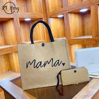 2 Pcs Linen Tote Bag Set – Large Capacity Canvas Handbag with Makeup Bag & Coin Purse, Reusable Shopping Gift Bags for Beach, Wedding & Travel - Image 2