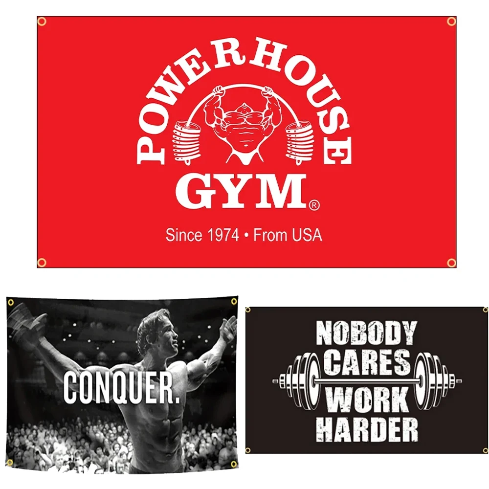 Flagdom 90X150Cm Power House Flag Banner Da Palestra Stampato In Poliestere Per L'Arredamento