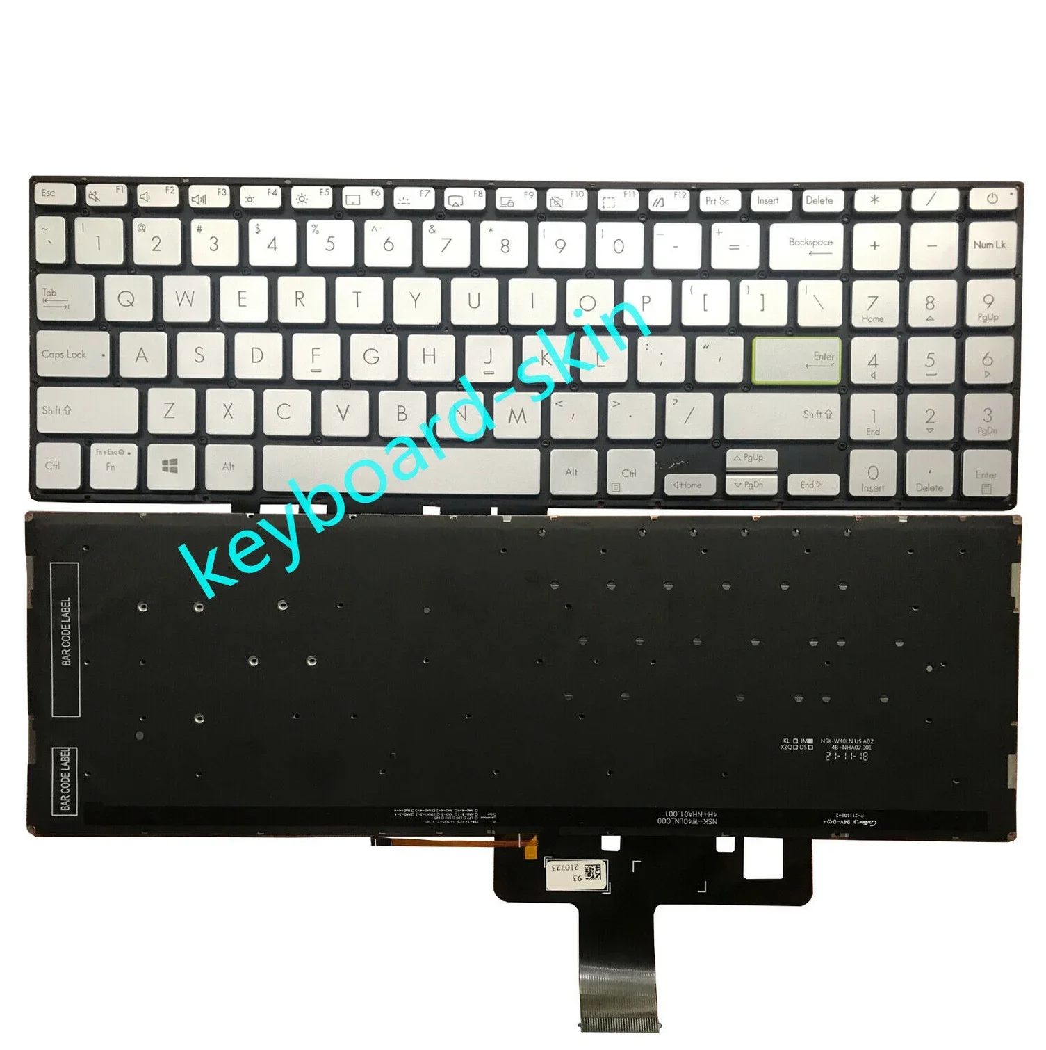Teclado Retroiluminado Silver us Computador Portátil Asus Vivobook S533 S533e S533ea S533f S533fa M533 M533f M533e M533u M533i M533j Novo - Imagem 2