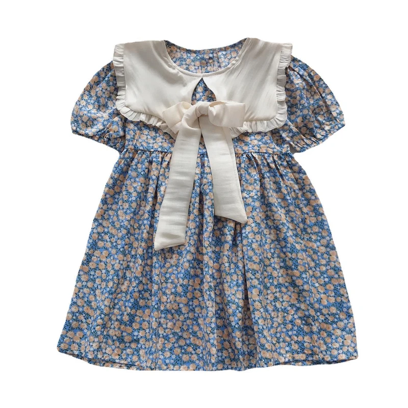 Vestido Infantil Xadrez LQSZ | Manga Curta | Meninas 2-12 Anos