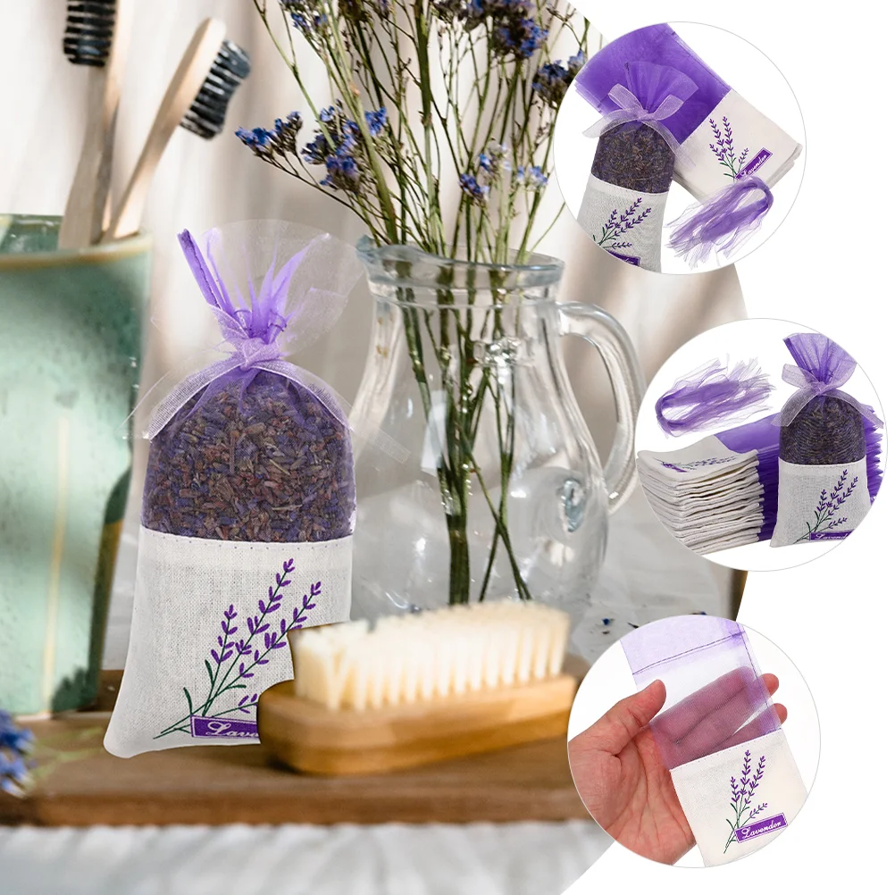 Deodorant sachet bags Fragrance bags 25/30Pcs Lavende Sachet Bags Portable Flowers Printing Beautiful Fragrance Lavender Sachet Bag for Seeds Dry Flowers Bags