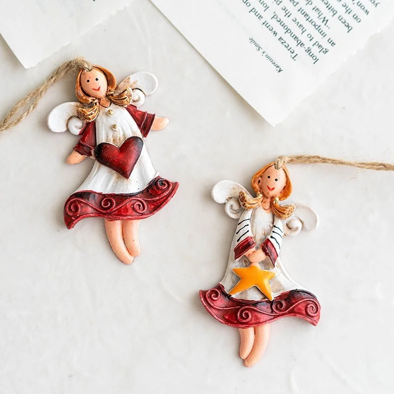 Cute Christmas resin small pendant Christmas socks gift package room pendant snowman ornaments christmas decorations