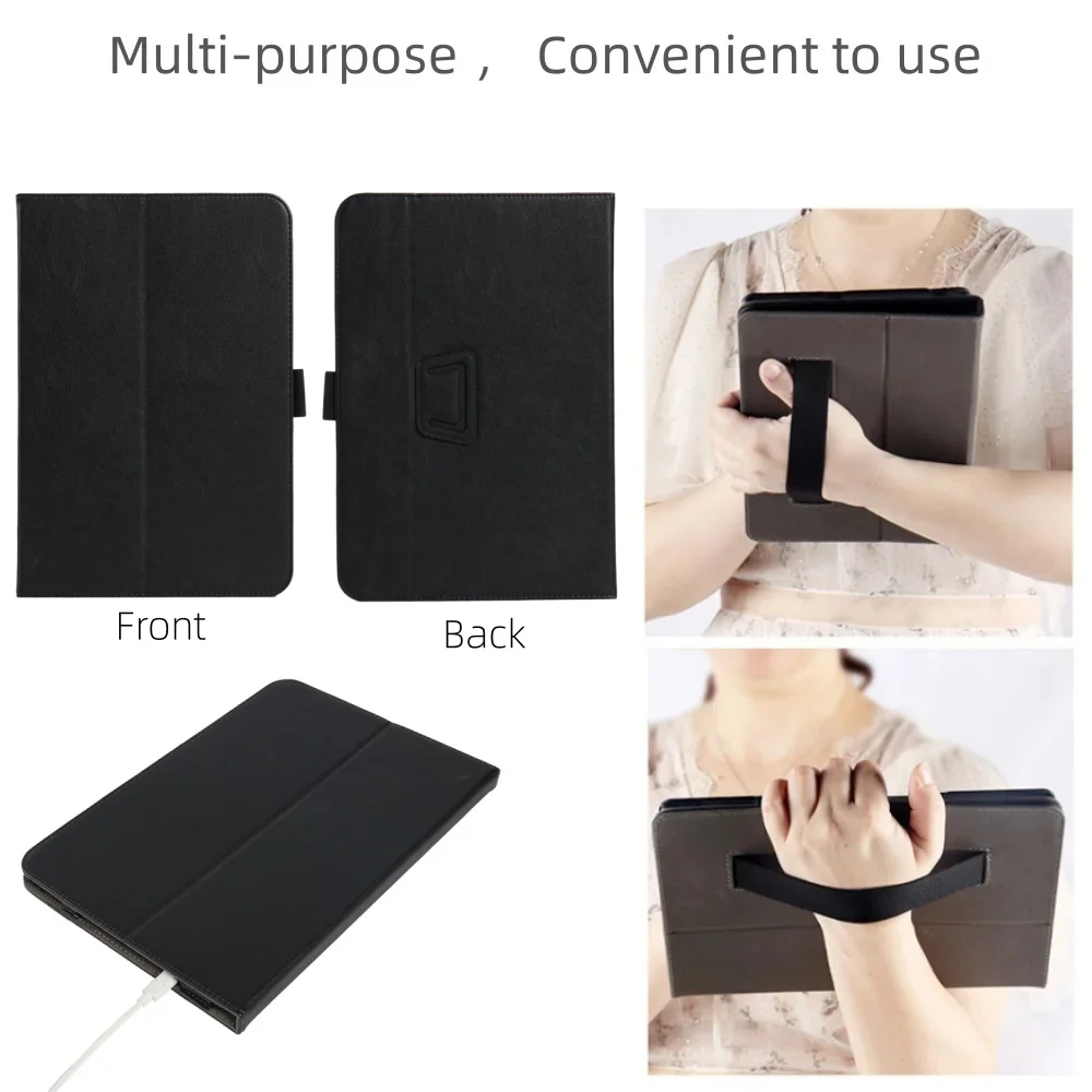 Premium Leather Folio Stand for 13.4 Tablets - Full Body Protective Shell
