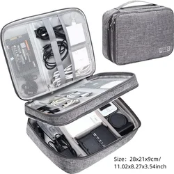 Compact Waterproof Storage Pouch for Digital Accessories and Cables (Grey)