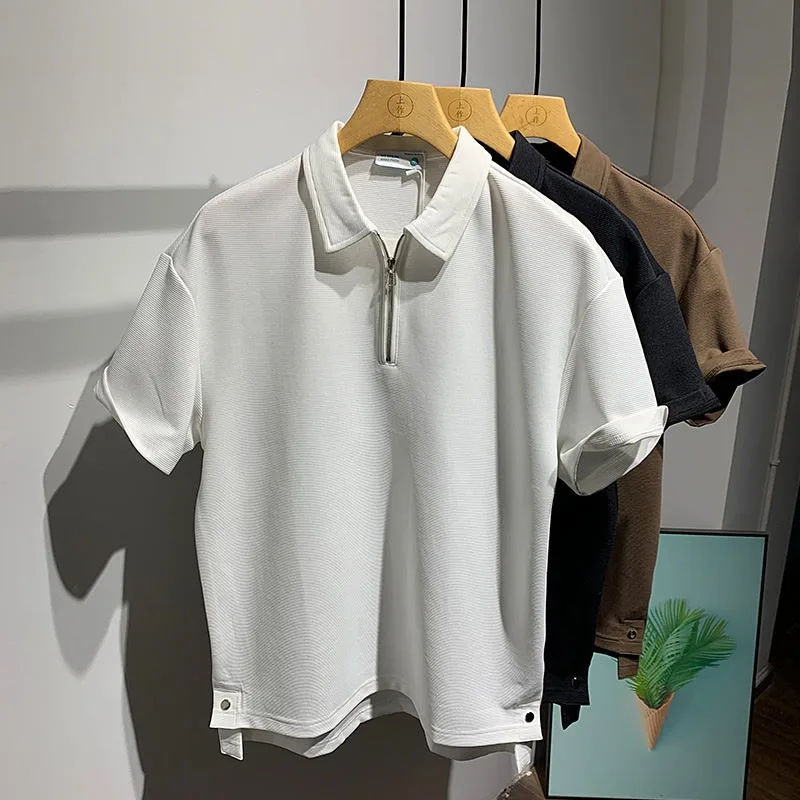 Men's Breathable Solid Color Lightweight Luxury Polo Shirt - Quick Dry, Comfortable & Fashionable Summer Essential