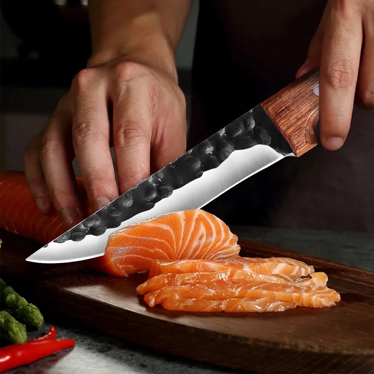 Профессиональный кованый кухонный нож 6 5 дюйма шеф-повара для мясника рыбы