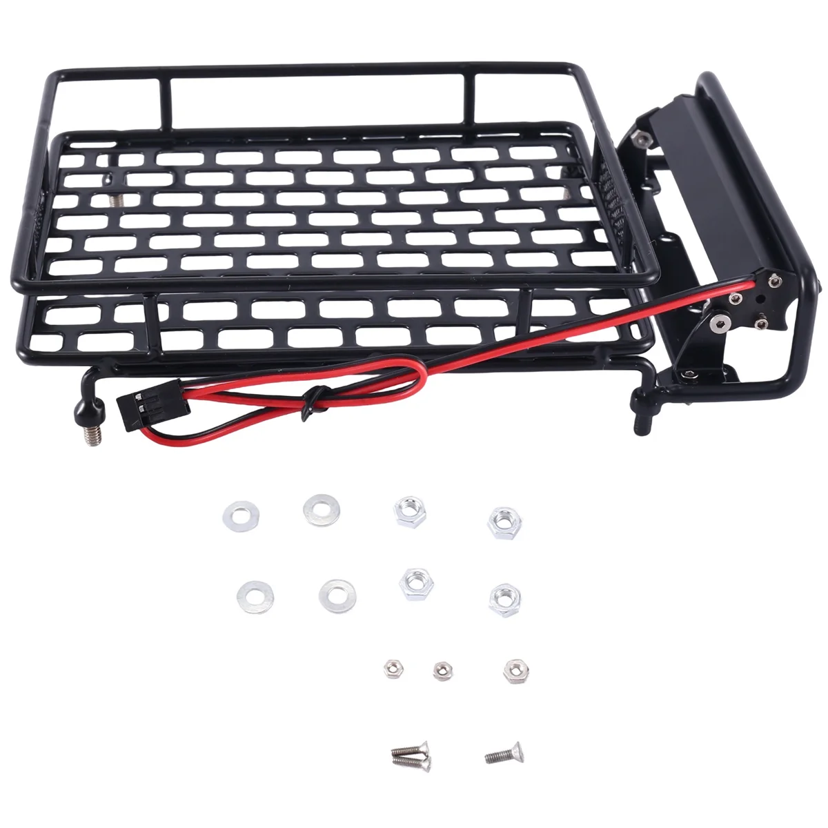 

Metal 170X110Mm Luggage Carrier Roof Rack with LED Lights for Tamiya CC01 CR01 RC4WD D90 Axial SCX10 1/10 RC Crawler Car