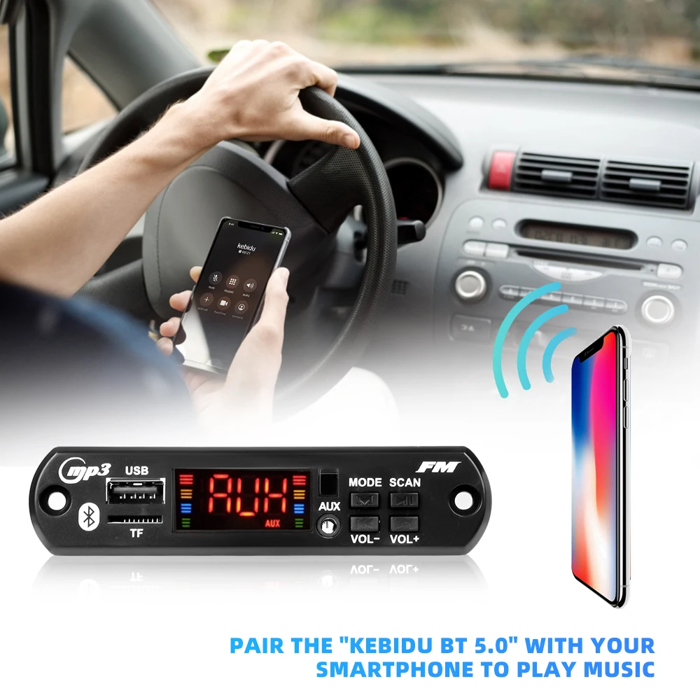 80W Amplifier MP3 Decoder board 2x40W Bluetooth 5.0 Wireless Handsfree Call Recording Car Interior Music Subwoofer Speakers car music player,car multimedia player,car radio player,car radio