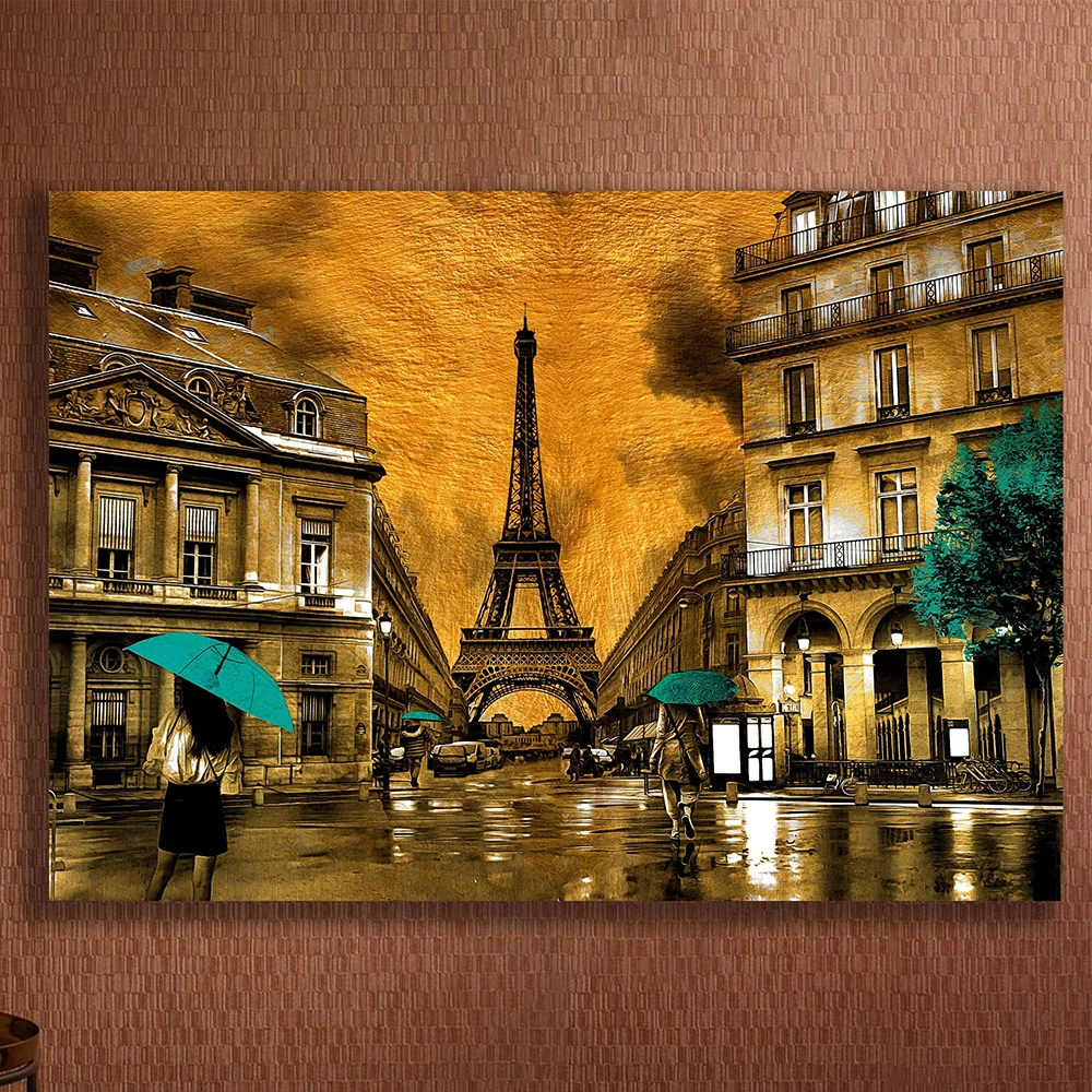

Eiffel Tower Street Art Poster Abstract City Landscape Prints Canvas Painting Wall Art Picture For Living Room Home Decoration