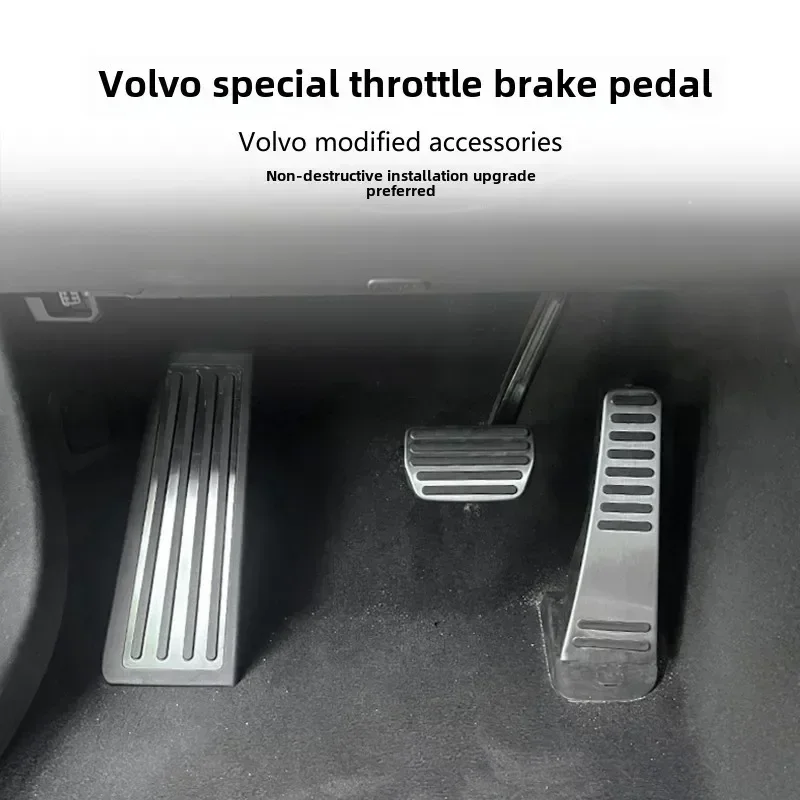 Set Pedali Gas E Freno Per Volvo S60 S90 XC60 XC90 - Acciaio Inox E Gomma Antiscivolo