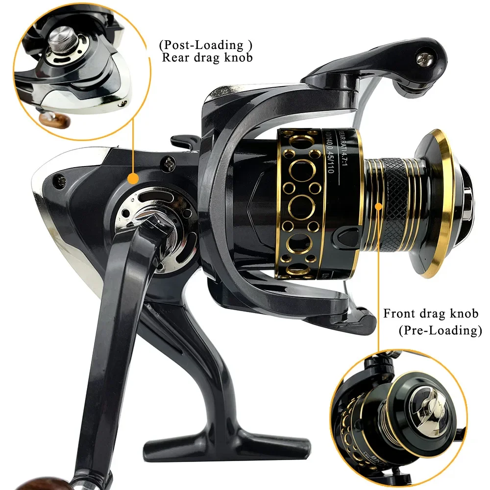 PENN Fishing Reel with 13+1 Bearings, Max Drag 18KG, Gear Ratio 4.7:1/5.2:1, Comes with PE Fishing Line As Gift