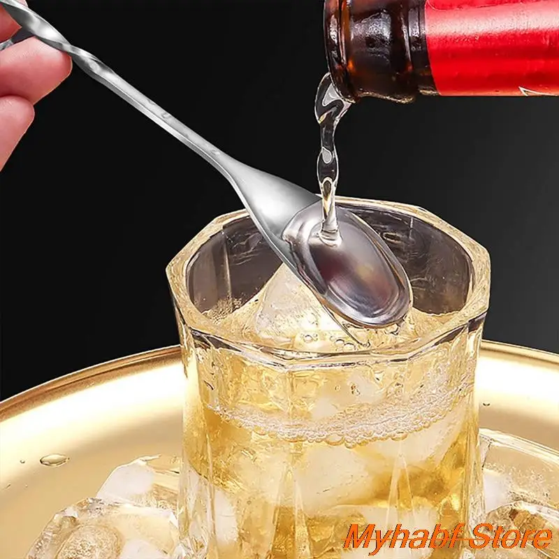 Creative Long Spiral Handle Cocktail Stirring Spoon Stainless Steel Whisky Wine Mixing Spoon Shaker Cocktail Stirrer Bar Tools