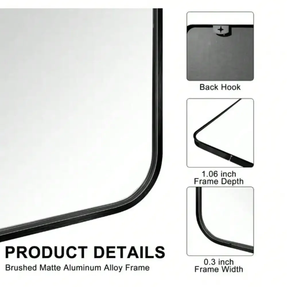 Rectangular Aluminum Wall Mirror 6