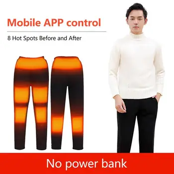 Winter Heated Underwear Waterproof Smart Heated Pants Men USB Heating Jacket Vest Fleece Thermal Long Johns For Outdoor Skiing 4