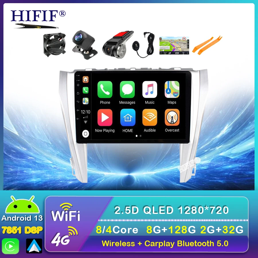 

For Toyota Camry 7 XV 50 55 2014 - 2017 Car Radio Multimedia Video Player Navigation GPS Android 13 No 2din 2 din DVD