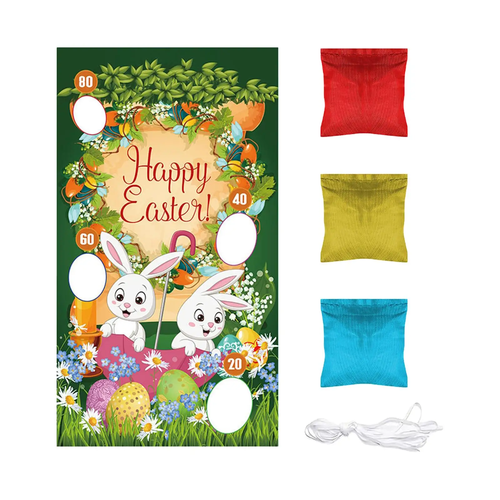 Toss Game Banner Party Favors Toys with 3 Bean Bags for Easter Decorations Easter Gifts Beach Indoor and Outdoor Camping Games