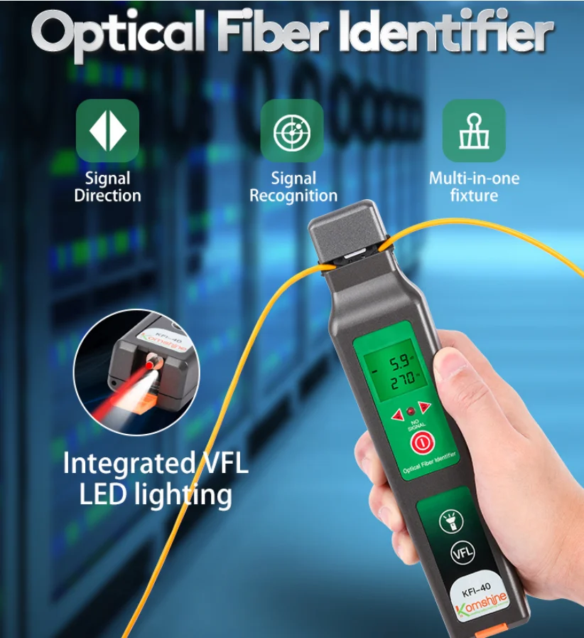 Multi Chuck Live Fiber Identifier Suitable 800-1700nm Cable Tester VFL Function 