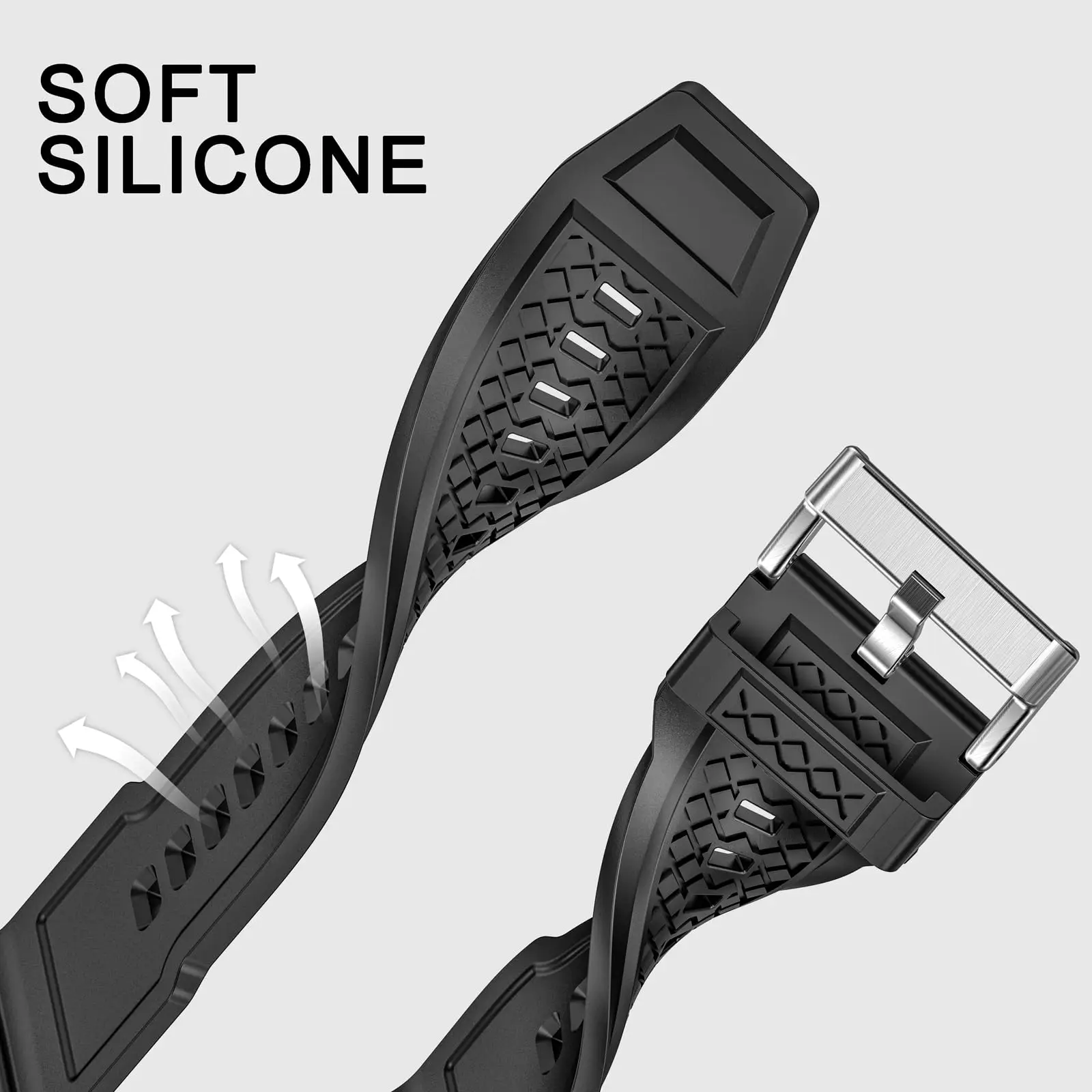 Dual-Function Sport Band with Stainless Steel Case and TPU Strap Bracelet