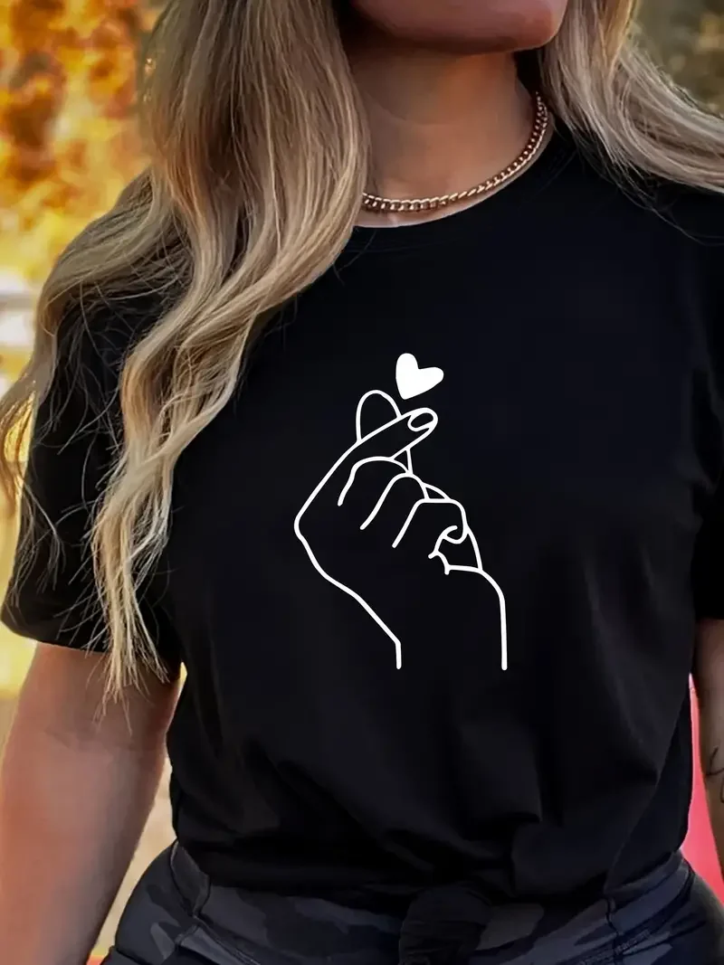 Ropa Casual Mujer Estampada Estampado De Corazón De San Valentín