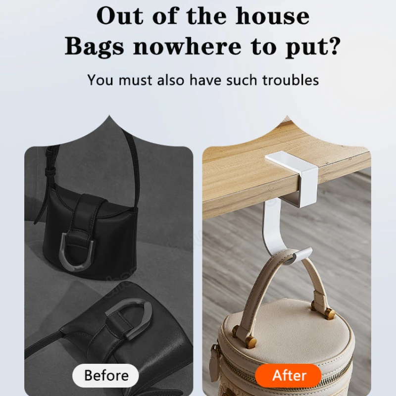Multi Purpose Hooks Portable Hanging Bag Hook Student Desk Side Hanging bag Artifact Removable mobile Handbag Holders Multi-functional Table Hook