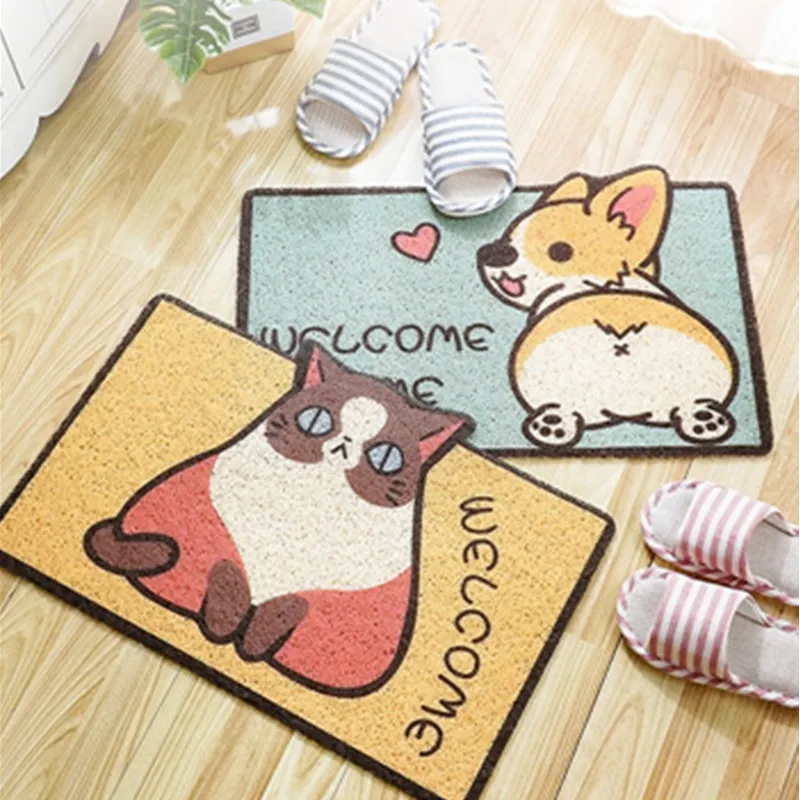 

Welcome Mat Door Bathroom Anti-slip Mat Absorbent Foot Mat Home Bathroom Kitchen Bedroom Cartoon Floor Mat Outdoor Carpet Rugs