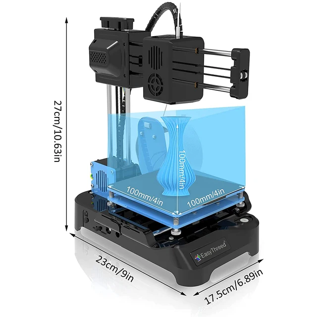 EasyThreed Mini 3D Printer Beginners Entry Level Low Noise Use PLA TPU 1.75mm Filament Printing Size 100x100x100mm 2