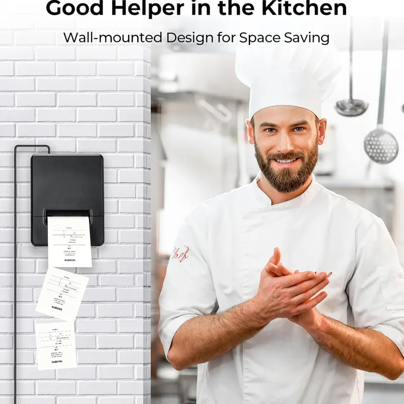 미니 POS 80mm 열전사 영수증 프린터 USB LAN 블루투스 자동 커터 ESC/POS 명령 레스토랑 슈퍼마켓 소매점