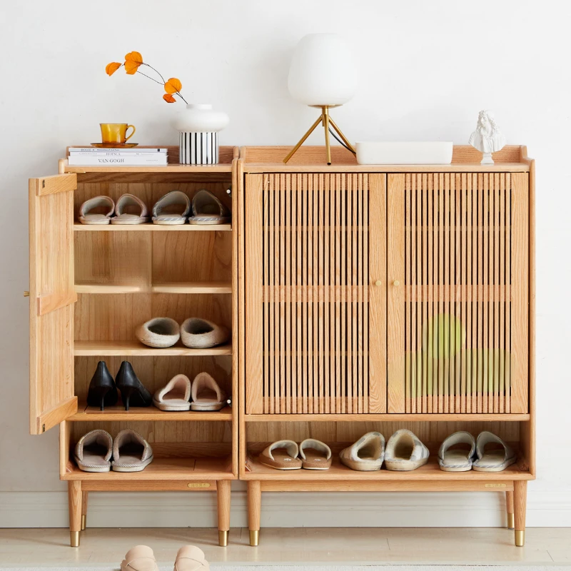 

Шкаф для хранения большой емкости для гостиной в скандинавском стиле для небольшой квартиры из дуба