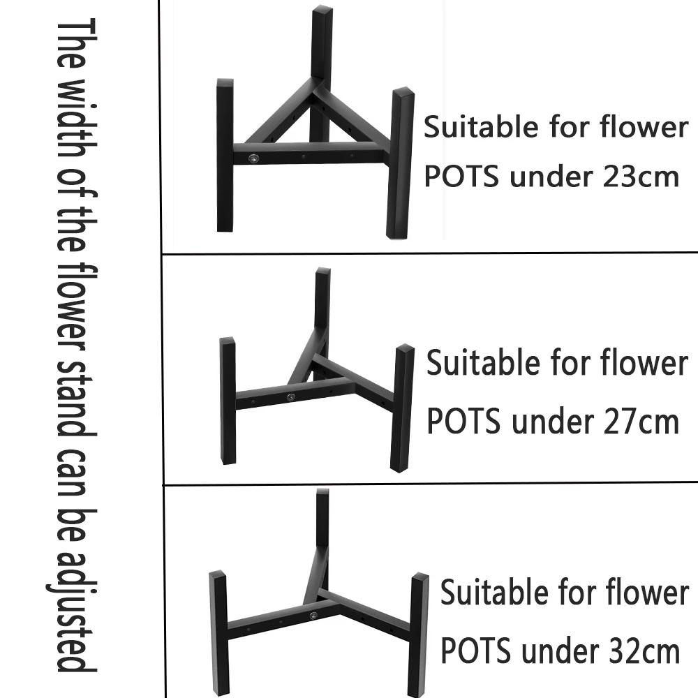 Floor type Metal Flower Pot Tray Shelf Living Room Balcony Flower Pot Storage Shelf Rack Width Adjustable