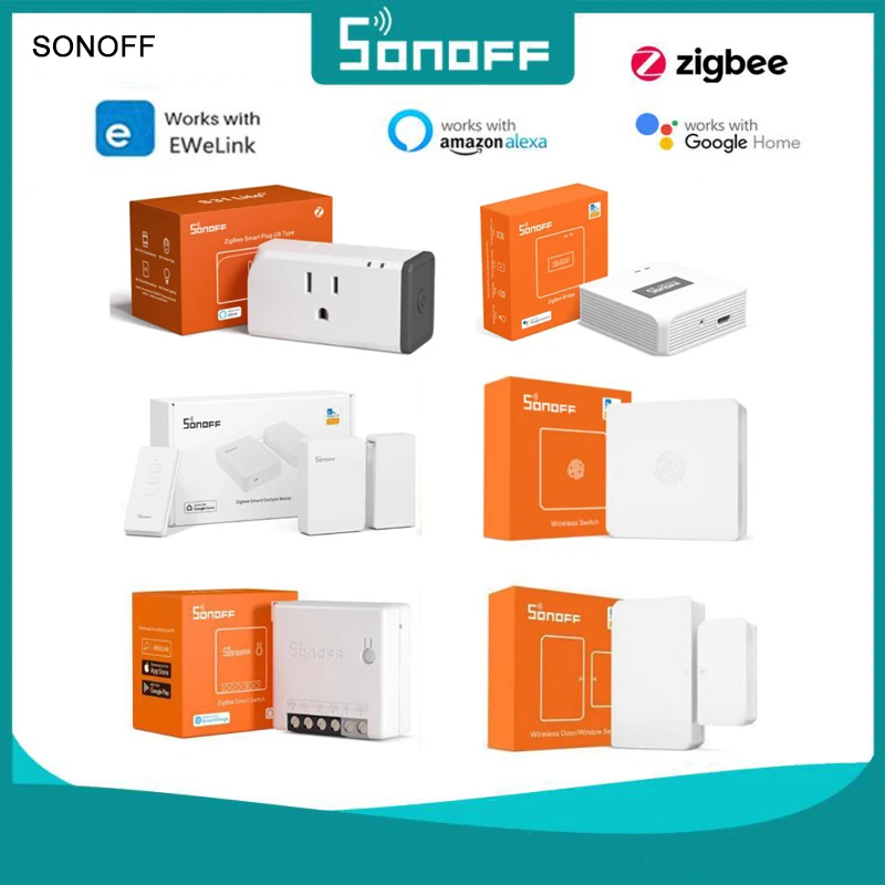 

Sonoff SNZB-01 SNZB-04 Bridge PIR Sensor Zigbee Switch DW Sensor Temperature & Humidity Detector eWeLink Works With Alexa Google