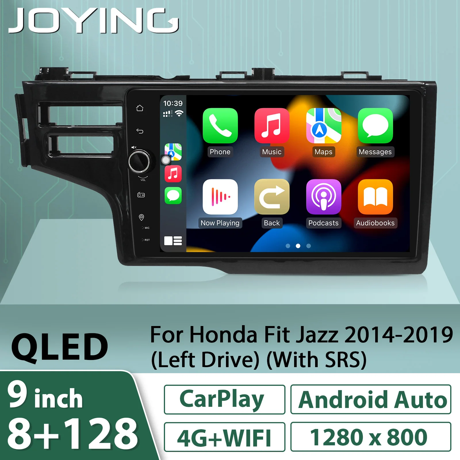 

9"HD 1280*800 Android Auto Carplay Navigation GPS Car Radio For Honda Fit Jazz 2014-2019 Left Drive Multimedia Video Player