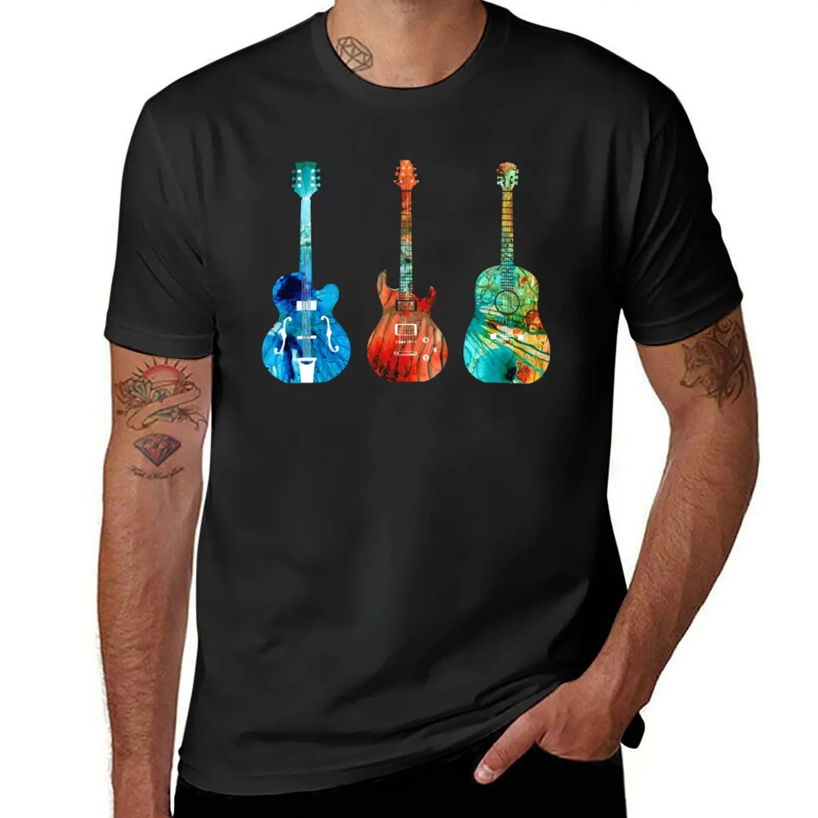 Abstract Guitars by Sharon Cummings T-Shirt vintage clothes kawaii clothes mens t shirts pack
