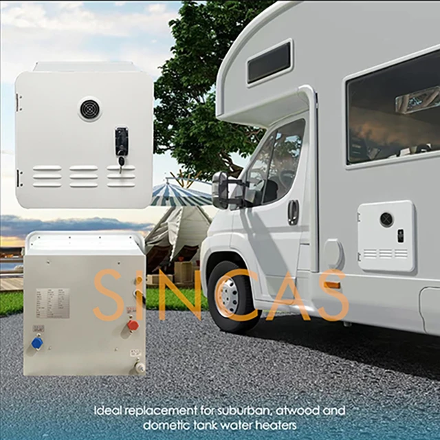 เครื่องทำน้ำอุ่นแก๊สสำหรับรถบ้าน 18 กิโลวัตต์ แบบไม่ใช้ถัง ดีไซน์ทันสมัย ขนาด 9 ลิตร พร้อมรีโมทคอนโทรล 1