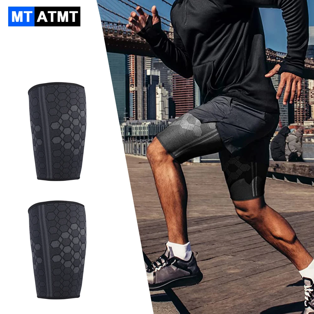 Leg Compression Sleeves Cycling Leg Warmers 1Pair Thigh Compressed Sleeves Hamstring Support Upper Leg Sleeves Thigh For Running Sports Warmers Support Protector