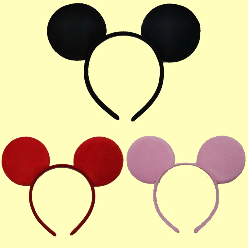 

Disney Cute Classic Mickey Mouse Ears Headband Women Simple Minnie Hairbands Girl Black Bow Headwear Kids School Activities Gift