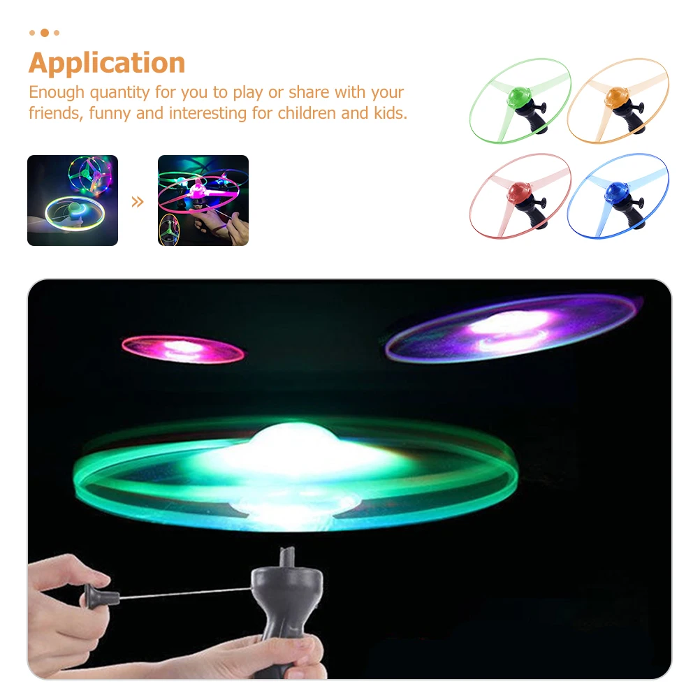 4 Pcs Glowing Flying Disc Toys Premium Plastic Material Fun Educational Kids Outdoor Games UFO Flying Discs Glow In Dark 4