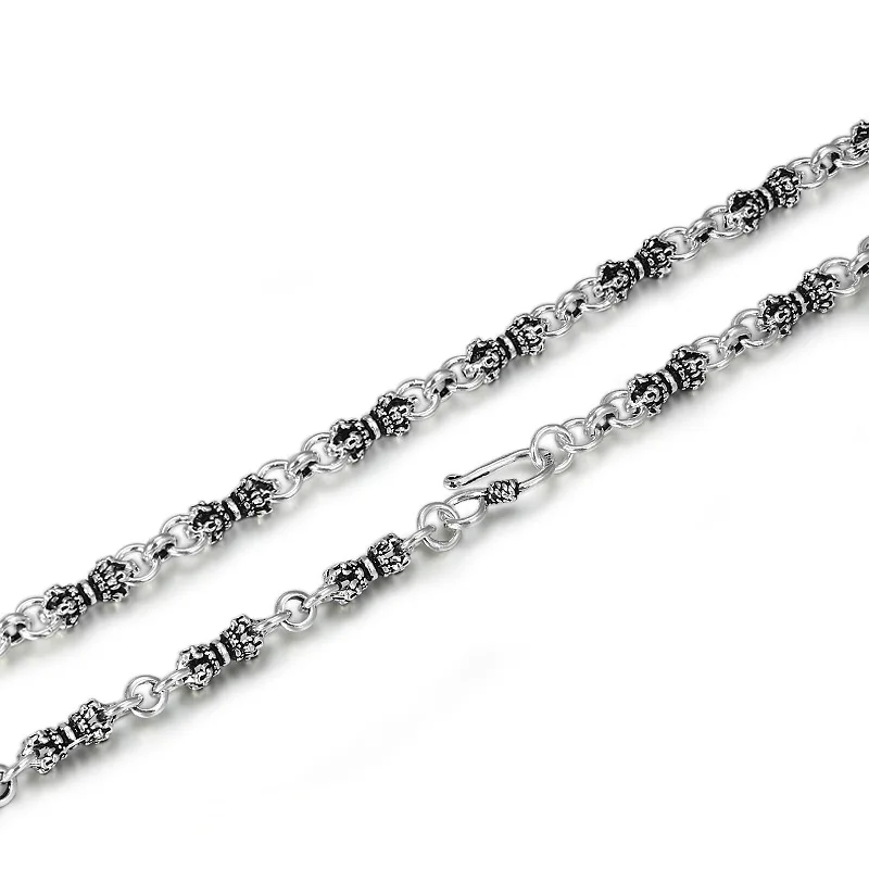 Real-S925-Pure-Sterling-Silver-925-Classic-Vajra-Religious-Link-Lucky ...