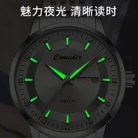 Montre pour hommes entièrement automatique et Non mécanique, évidée, étanche, tendance, brille dans la nuit, double calendrier 2