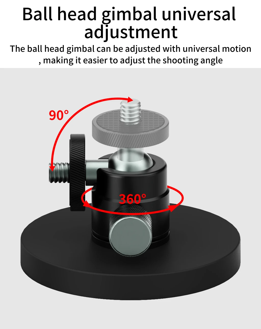 One Click Lock Stativadapter 17 mm Kugelkopf D66 Magnetfuß 360 drehbare Dämpfung für GoPro 13 Insta360 X5 DJI Action Kamera – Detail 9